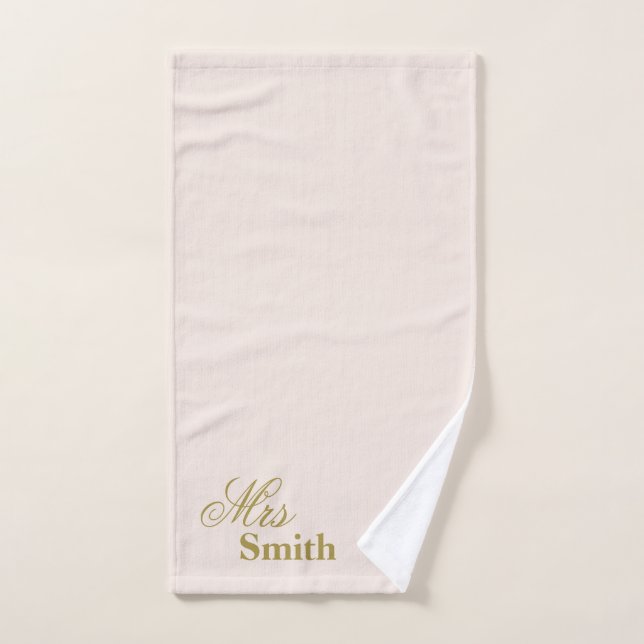 Personalisierter Name Frau Smith Gold Blush Handtuch (Handtuch)