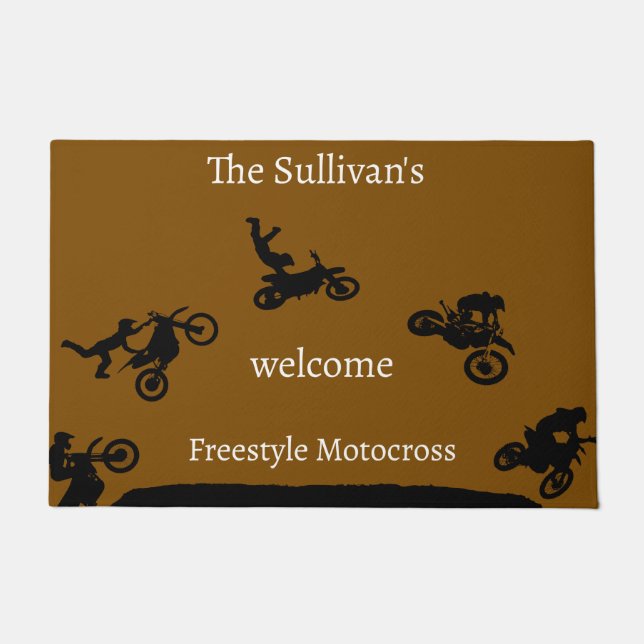 Personalisierter Name Freestyle Motocross Fußmatte (Vorderseite)