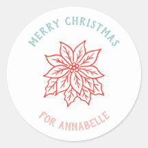 Personalisierter Name Frohe Weihnachten Blume