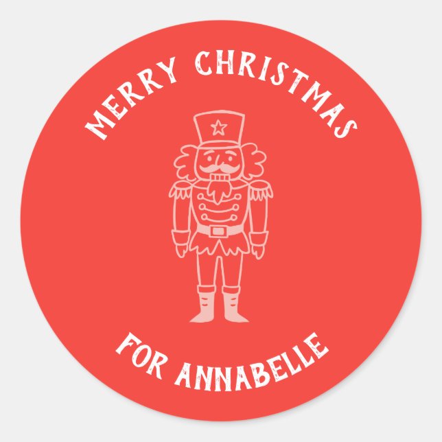 Personalisierter Name Frohe Weihnachten Prinz Runder Aufkleber (Vorderseite)