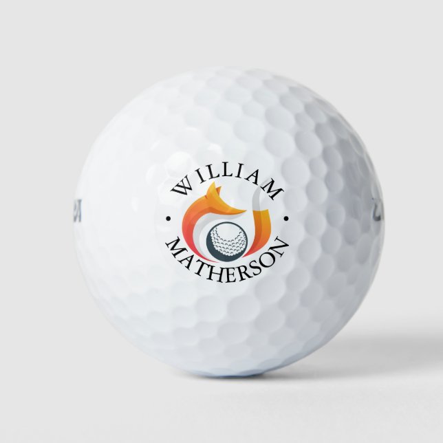 Personalisierter Name Fuchs Golfball (Vorderseite)
