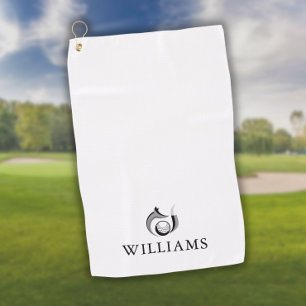 Personalisierter Name Fuchs und Golfball Golfhandtuch