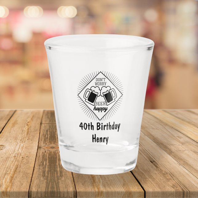 Personalisierter Name Funny 40. Geburtstag Schnapsglas (Von Creator hochgeladen)