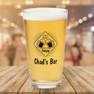 Personalisierter Name Funny Bar Beer Glass Glas