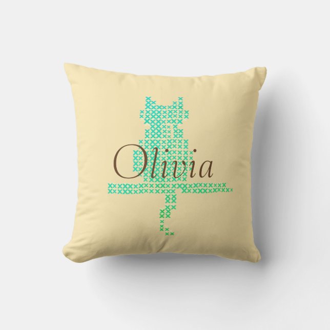 Personalisierter Name Funny Cat Pillow Kissen (Vorderseite)