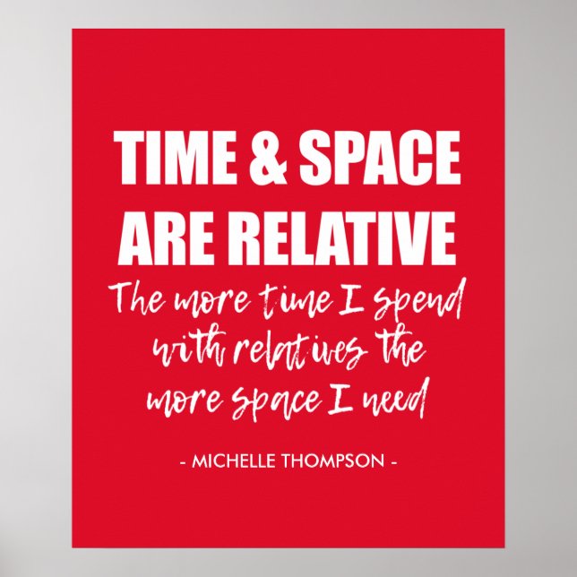 Personalisierter Name Funny Family Zitat Red Poster (Vorne)