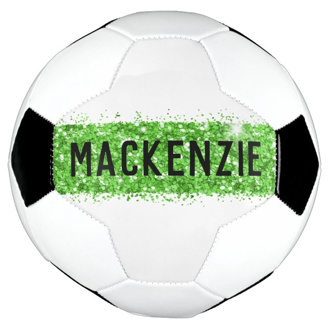 Personalisierter Name für das Monogramm des grünen Fußball (Gedreht)