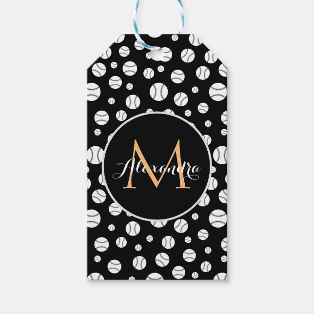 Personalisierter Name für das Monogramm Schwarz-We Geschenkanhänger (Vorderseite)