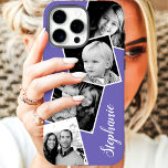 Personalisierter Name für Instagramm-Fotocollage Case-Mate iPhone Hülle<br><div class="desc">Custom Instagram Foto Collage Lila Personalisiert iPhone 11 Fall. Dieses trendige,  moderne Design verfügt über einen Platz für 4 quadratische Foto im Stil eines Intragrams. Fügen Sie Ihren Namen oder Text hinzu,  um dieses benutzerdefinierte DIY-Design weiter zu personalisieren und wählen Sie Ihre eigene Hintergrundfarbe aus.</div>