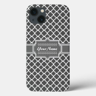 Personalisierter Name für Karkohle Graue Quarterfo Case-Mate iPhone Hülle