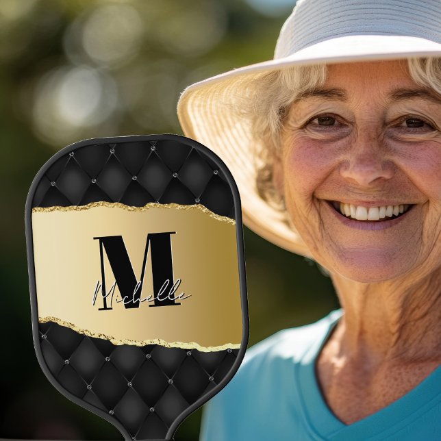 Personalisierter Name für Monogramm Eleganter Skri Pickleball Schläger (Mom's that love to play pickleball with be happy with this custom monogrammed paddle. Dink all day!)