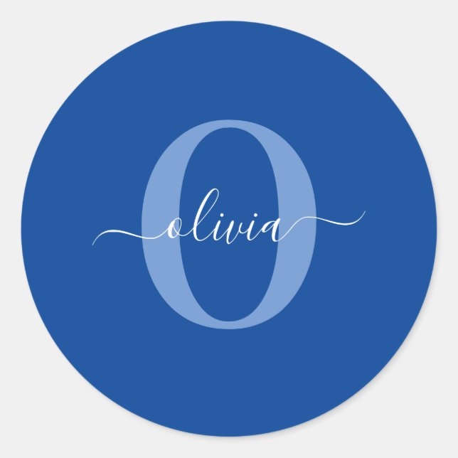 Personalisierter Name für Monogramm Runder Aufkleber (Vorderseite)