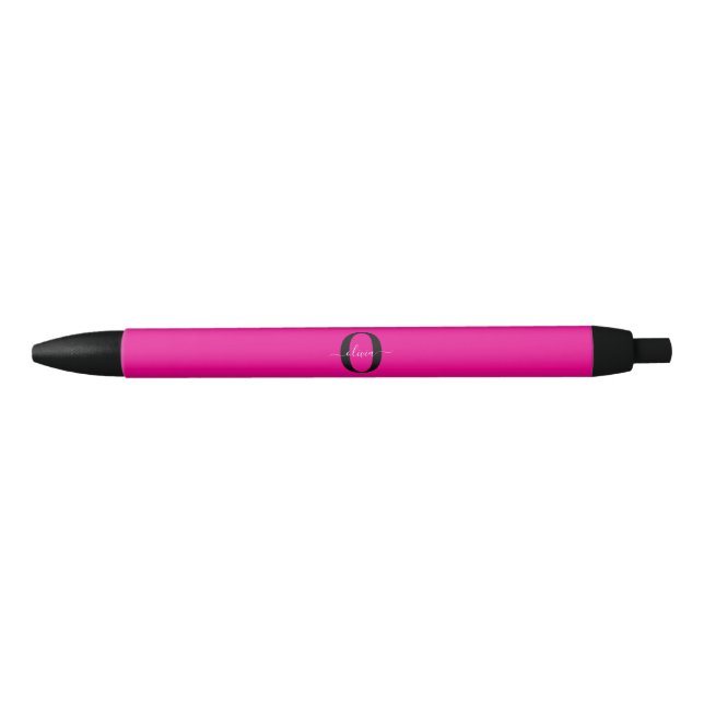 Personalisierter Name für Monogramm Skripte Rosa S Kugelschreiber (Vorderseite)