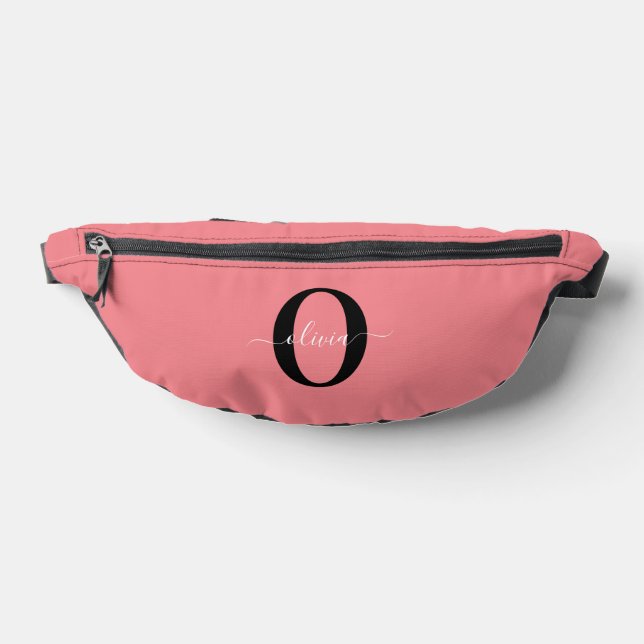 Personalisierter Name für Monogramm-Skripte Schwar Bauchtasche (Ablage )