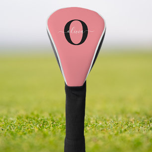 Personalisierter Name für Monogramm-Skripte Schwar Golf Headcover