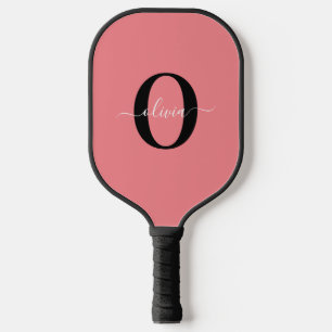 Personalisierter Name für Monogramm-Skripte Schwar Pickleball Schläger