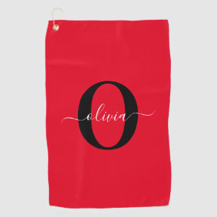 Personalisierter Name für Monogramm Skriptname Sch Golfhandtuch
