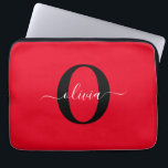 Personalisierter Name für Monogramm Skriptname Sch Laptopschutzhülle<br><div class="desc">Dieses elegante Monogramm und das stilvolle Script-Namensdesign können als Geschenk für Geburtstag, Hochzeit, Brautparty, Jubiläum, Muttertag oder jeden Anlass gegeben werden. Es kann mit dem Namen und dem Namen der Person personalisiert werden. Sie können den Schriftart, die Farbe des Schriftartes, die Größe des Schriftartes und die Hintergrundfarbe mit dem Design-Tool...</div>