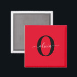 Personalisierter Name für Monogramm Skriptname Sch Magnet<br><div class="desc">Dieses elegante Monogramm und das stilvolle Script-Namensdesign können als Geschenk für Geburtstag, Hochzeit, Brautparty, Jubiläum, Muttertag oder jeden Anlass gegeben werden. Es kann mit dem Namen und dem Namen der Person personalisiert werden. Sie können den Schriftart, die Farbe des Schriftartes, die Größe des Schriftartes und die Hintergrundfarbe mit dem Design-Tool...</div>