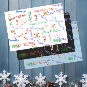 Personalisierter Name für Weihnachten Geschenkpapier Set