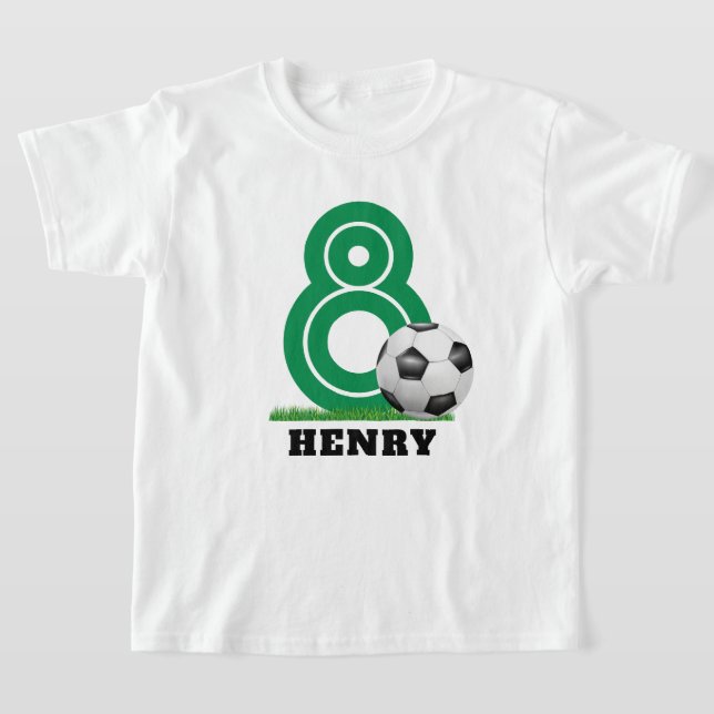 Personalisierter Name Fußball Boy Geburtstag T-Shirt (Ablage )