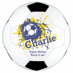 Personalisierter Name Fußball Tor blau