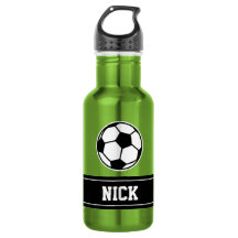 Personalisierter Name Fußball-Wasserflasche