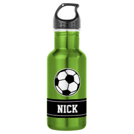Personalisierter Name Fußball-Wasserflasche Edelstahlflasche