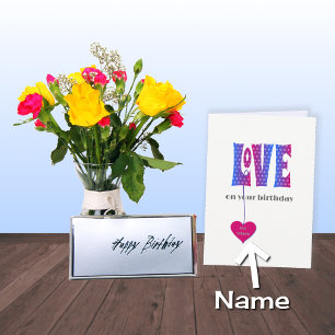 Personalisierter Name Geburtskarte LIEBE Karte