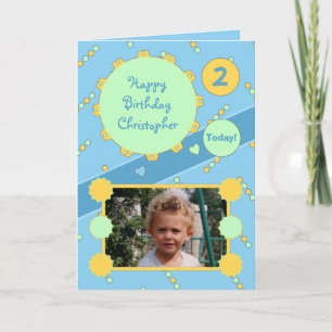 Personalisierter Name Geburtstag Little Boy Foto Karte