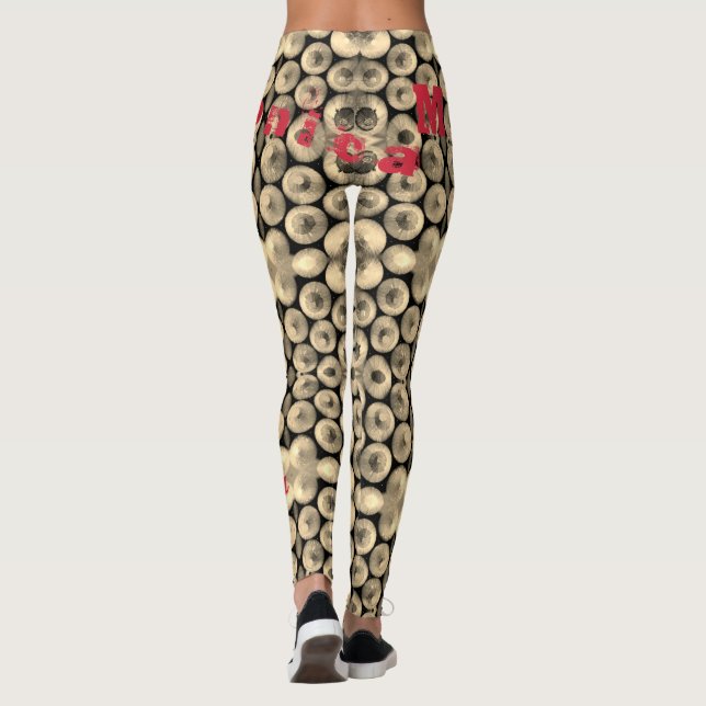 Personalisierter Name Gelbe Stifte Leggings (Rückseite)
