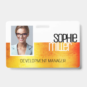 Personalisierter Name Gelborange Gradient Trendy Ausweis