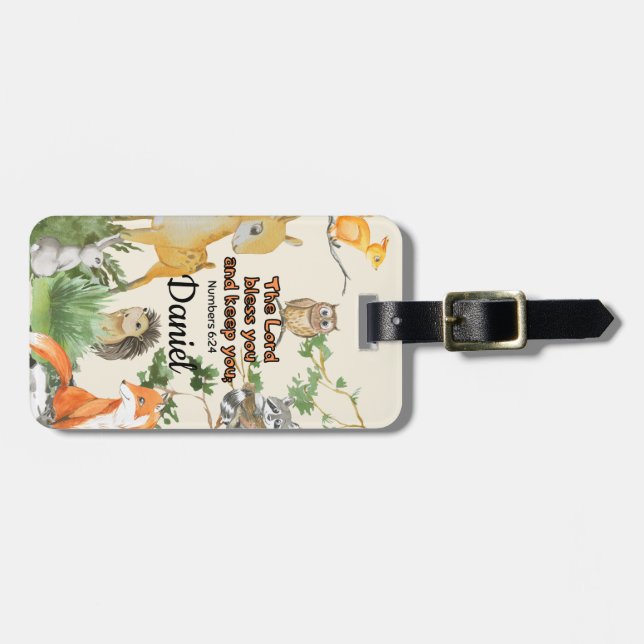 Personalisierter Name Gepäckanhänger mit Schrift (Vorderseite horizontal)