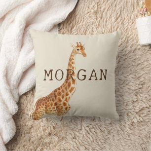 Personalisierter Name Giraffe Safari Kissen