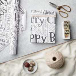 Personalisierter Name Glücklich Weihnachten Geburt Geschenkpapier