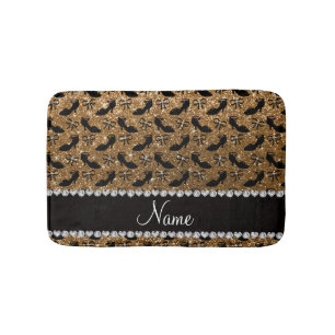 Personalisierter Name Gold Glitzer extravagante Sc Badematte