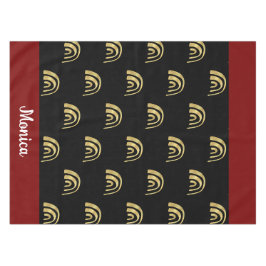 Personalisierter Name Gold Regenbogen und Schwarz Tischdecke