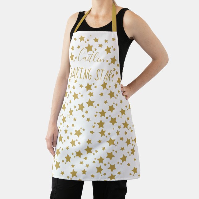 Personalisierter Name Gold Star Baker Schürze (InSitu)