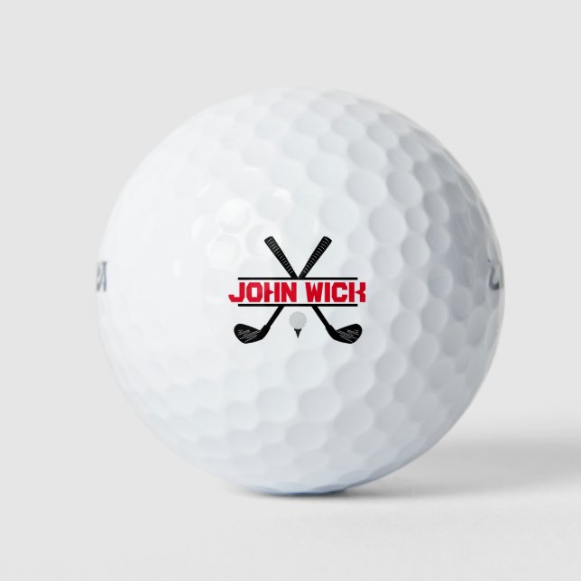 Personalisierter Name Gold und Black Golf Balls Golfball (Vorderseite)
