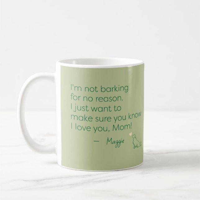 Personalisierter Name Golden Retriever Hundemutter Kaffeetasse (Links)