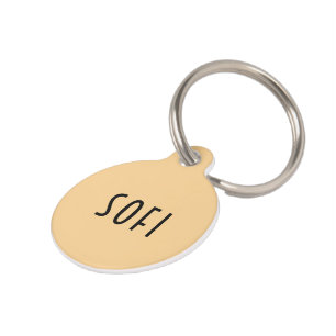 Personalisierter Name Goldfarbener Eleganter Runde Haustiermarke
