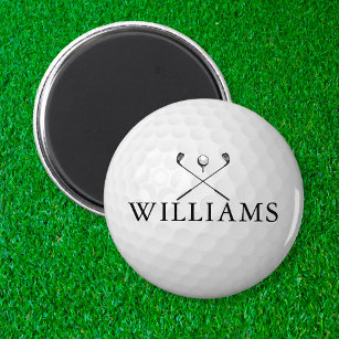 Personalisierter Name Golf Ball und Clubs Magnet