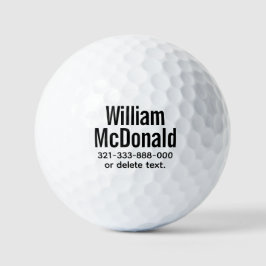 Personalisierter Name Golf Balls Vorlage BOLD 13 Golfball