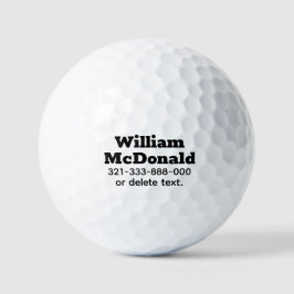 Personalisierter Name Golf Balls Vorlage BOLD 22 Golfball