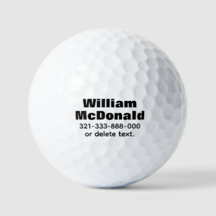 Personalisierter Name Golf Balls Vorlage BOLD 5 Golfball