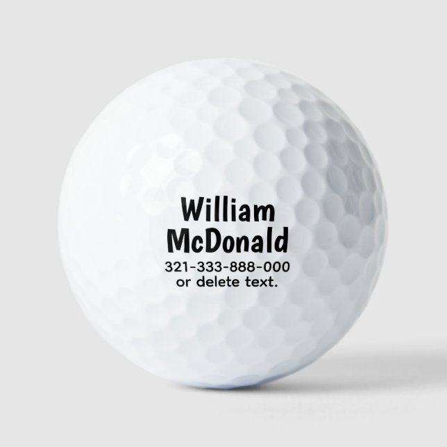 Personalisierter Name Golf Balls Vorlage FUN RETRO Golfball (Vorderseite)
