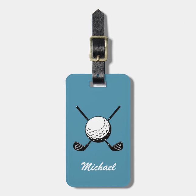 Personalisierter Name Golf Player Golfer Golfspiel Gepäckanhänger (Vorderseite vertikal)