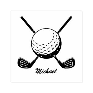 Personalisierter Name Golf Stick Golfer Golfspiele Gummistempel