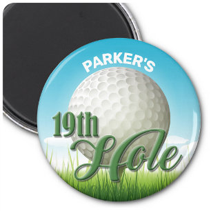 Personalisierter NAME Golfer Golf Pro Ball 19. Loc Magnet