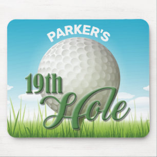 Personalisierter NAME Golfer Golf Pro Ball 19. Loc Mousepad